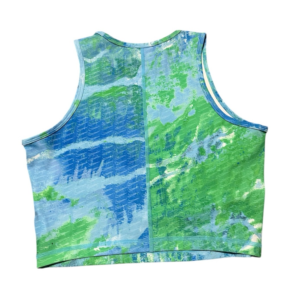 NWT Nike Pro Green Blue and White crop top tank top - Picture 3 of 3